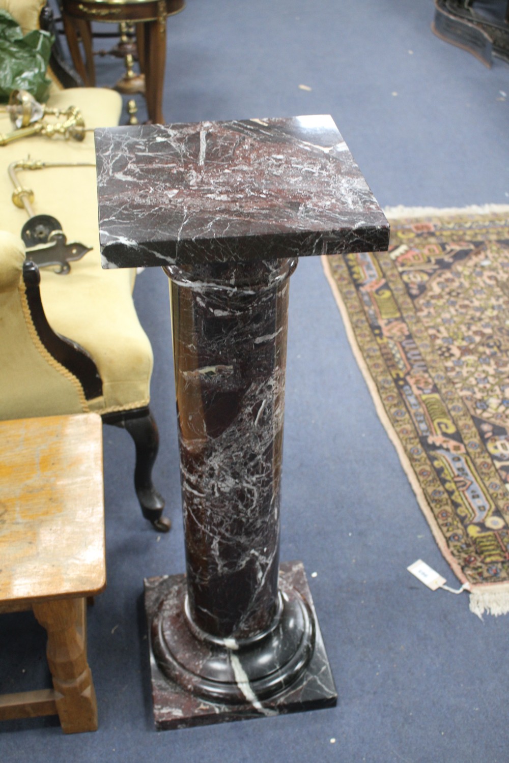 A pair of Meuble Francais marble pedestals, H.90cm